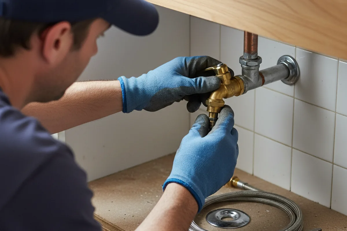 Shutoff valve and fitting work during Burst Pipe Repair in Flatgap